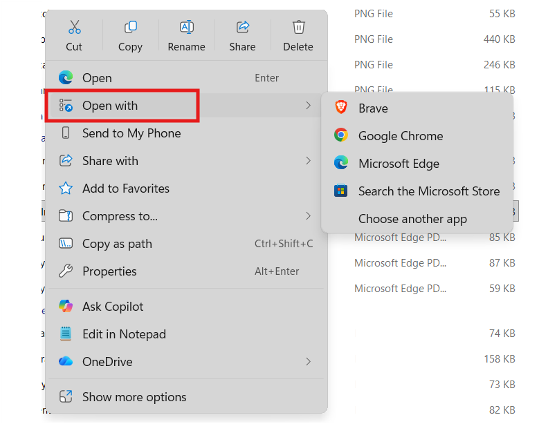 Change the Default App for the File Type